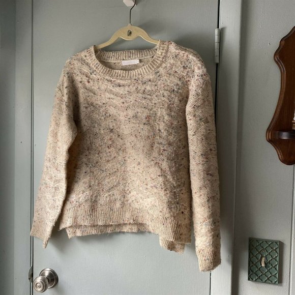 LOGG cropped sweater H&M marled Tweed Fuzzy beige - Picture 1 of 8